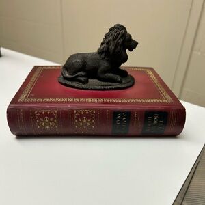 Lion Statue On Red “The Double Helix” By James D Watson Art Deco